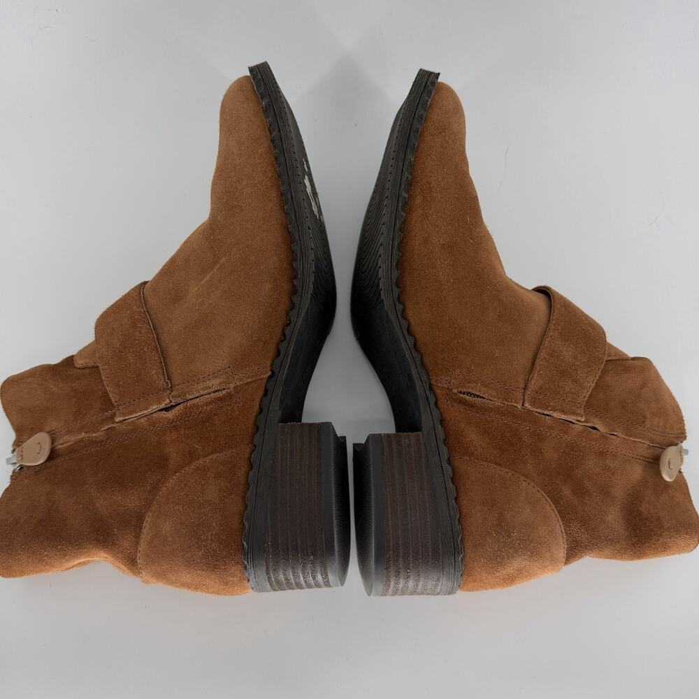 Gentle Souls by Kenneth Cole Boots Womens 10 Best Slit Ankle Booties Brown Suede - Picture 9 of 10